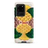 Graphic Bloom - Taguchi Tomoki Floral Samsung Case, Galaxy S20 Ultra / Matte, Smartphone Case Vibrant Symmetrical Fish-like Design Yellow