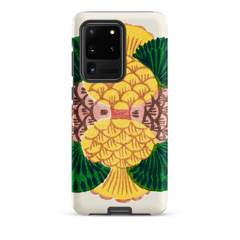 Graphic Bloom - Taguchi Tomoki Floral Samsung Case, Galaxy S20 Ultra / Matte, Smartphone Case Vibrant Symmetrical Fish-like Design Yellow