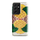 Graphic Bloom - Taguchi Tomoki Floral Samsung Case, Galaxy S21 Ultra / Gloss, White Phone Case Vibrant Yellow Green Pineapple Design