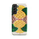 Graphic Bloom Taguchi Tomoki Floral Samsung Case, Galaxy S22 Plus / Gloss, Smartphone Case Symmetrical Pineapple Leaf Pattern
