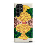 Graphic Bloom - Taguchi Tomoki Floral Samsung Case, Galaxy S22 Ultra / Matte, White Smartphone Case Vibrant Yellow Green Pineapple Design