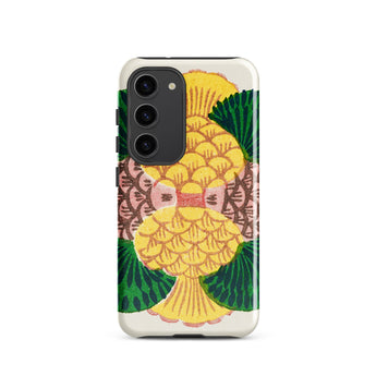Graphic Bloom - Taguchi Tomoki Floral Samsung Case, Galaxy S23 / Gloss, White Smartphone Case Yellow Green Abstract Fish Design