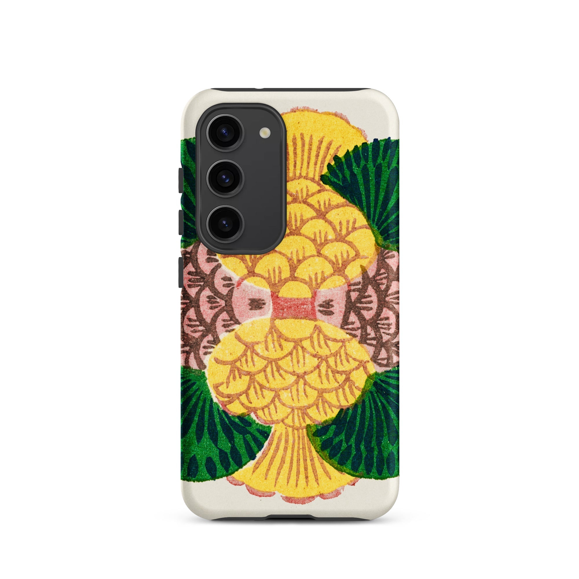 Graphic Bloom Taguchi Tomoki Floral Samsung Case, Galaxy S23 / Matte, Smartphone Case Ornate Pineapple Like Design