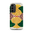 Graphic Bloom Taguchi Tomoki Floral Samsung Case, Galaxy S23 Plus / Matte, White Phone Case Vibrant Yellow Green Abstract Pineapple