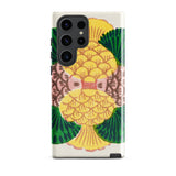 Graphic Bloom - Taguchi Tomoki Floral Samsung Case, Galaxy S23 Ultra / Gloss, White Smartphone Case Colorful Symmetrical Pineapple-like
