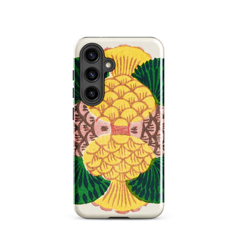 Graphic Bloom - Taguchi Tomoki Floral Samsung Case, Galaxy S24 / Gloss, White Phone Case Vibrant Yellow Green Pink Pineapple