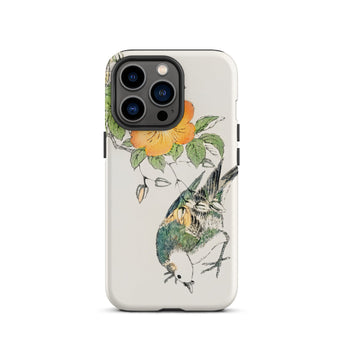 Gray Starling - Numata Kashu Kacho-e Iphone Case, 13 Pro / Matte, Bird Flower Patterned Phone Case