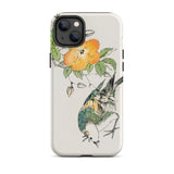 Gray Starling - Numata Kashu Kacho-e Iphone Case, 14 Plus / Matte, Phone Case Floral Bird Design