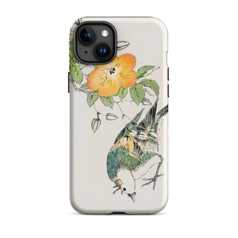Gray Starling - Numata Kashu Kacho-e Iphone Case, 15 Plus / Matte, Bird Flower Patterned Phone Case
