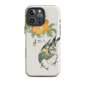 Gray Starling - Numata Kashu Kacho-e Iphone Case, 16 Pro Max / Matte, Floral Bird Iphone Case