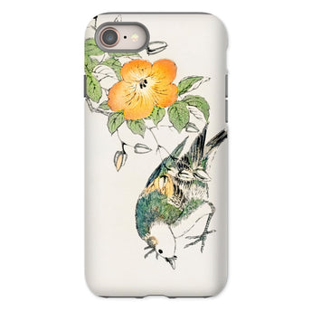 Gray Starling - Numata Kashu Kacho-e Iphone Case, 8 / Matte, Phone Case Delicate Watercolor-style Illustration Orange Flower Small