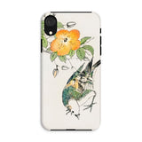 Gray Starling - Numata Kashu Kacho-e Iphone Case, Xr / Matte, Phone Case Floral Bird Design Watercolor Style