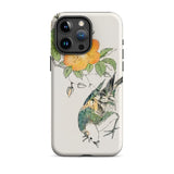 Gray Starling - Numata Kashu Kacho-e Phone Case Iphone 15 Pro Max / Matte Floral Bird-themed Phone Case Numata Kashu, Gray Starling,