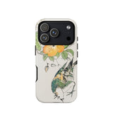 Gray Starling - Numata Kashu Kacho-e Phone Case Iphone 17 Pro / Matte White Phone Case Rabbit Design Orange Flowers Made Numata Kashu, Gray