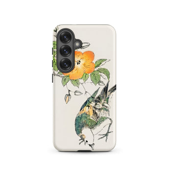 Gray Starling - Numata Kashu Kacho-e Samsung Case, Galaxy S25 / Matte, Phone Case Vibrant Floral Bird Design