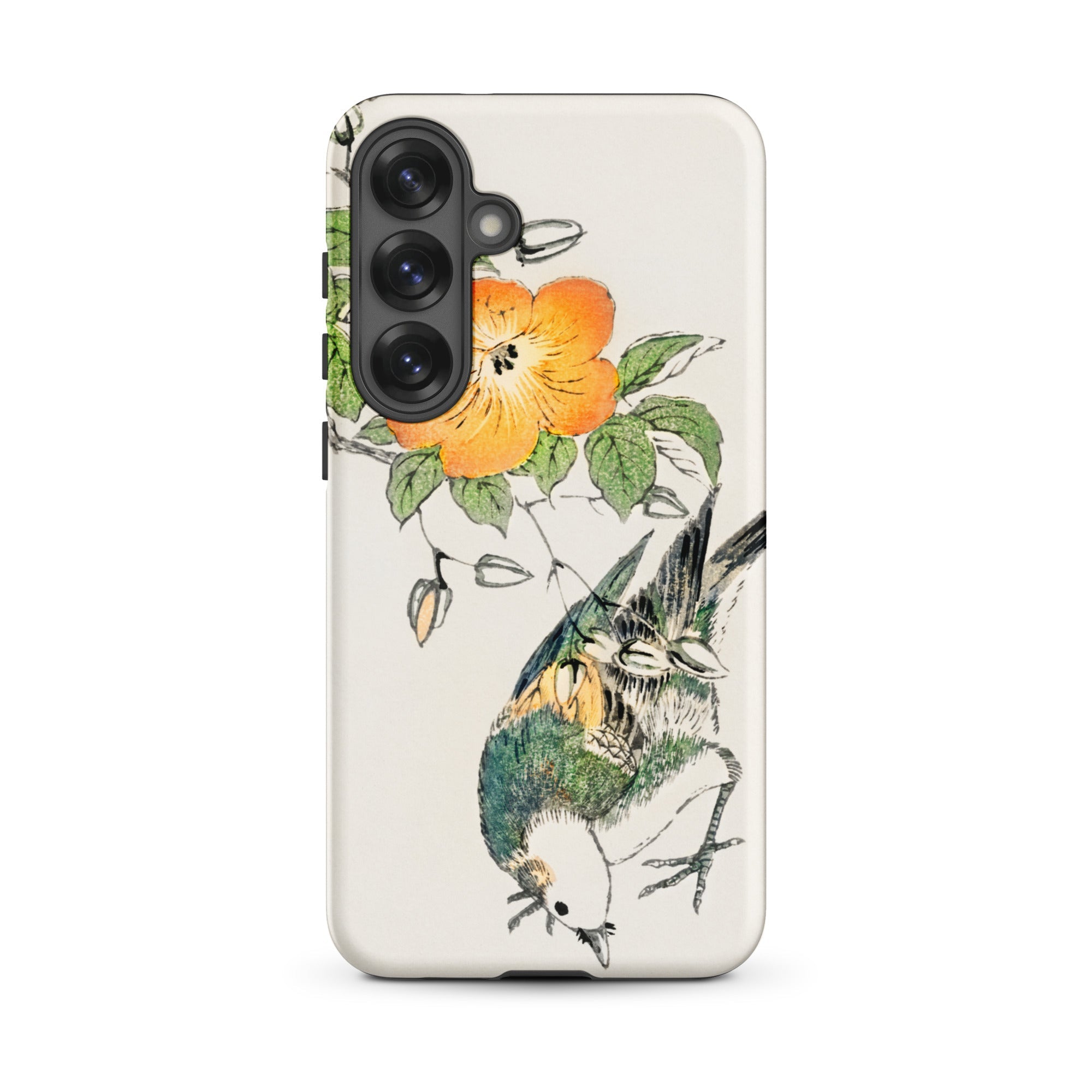 Gray Starling Numata Kashu Kacho e Samsung Case, Galaxy S25 Plus / Matte, Phone Case Floral Bird Illustration
