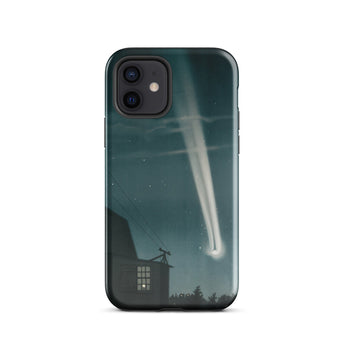 The Great Comet of 1881 - E. L. Trouvelot Phone Case Iphone 12 / Gloss Sleek Black Phone Case Vivid Illustration Bright Meteor Trouvelot