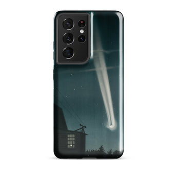 The Great Comet of 1881 - E. L. Trouvelot Phone Case Samsung Galaxy S21 Ultra / Gloss Sleek Dark Green Phone Case Vivid Illustration Bright