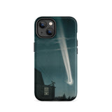 The Great Comet of 1881 - E. L. Trouvelot Phone Case Iphone 14 / Matte Sleek Phone Case Dark Teal Illustration Bright Comet Trouvelot