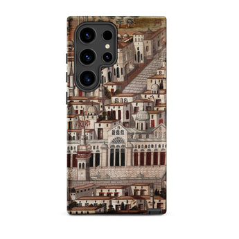 Great Mosque of Damascus - Islamic School Phone Case Samsung Galaxy S24 Ultra / Matte Smartphone Case Detailed Vintage-style Illustration