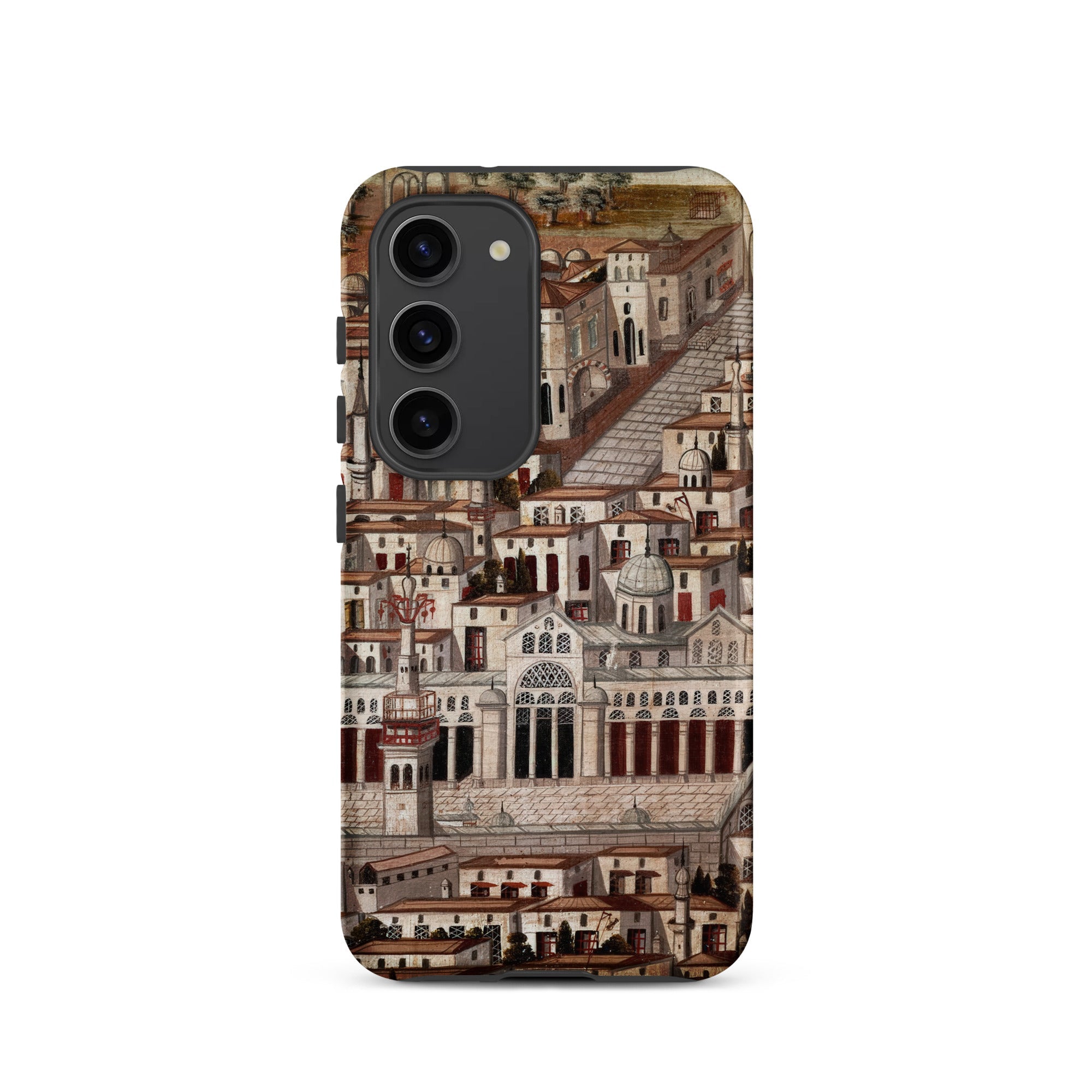 Great Mosque of Damascus Islamic School Samsung Case, Galaxy S23 / Matte, Smartphone Case Intricate City Buildings Prominent Columns Domed