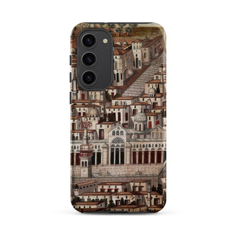 Great Mosque of Damascus - Islamic School Samsung Case, Galaxy S23 Plus / Matte, Phone Case Detailed Illustration Hillside City Numerous