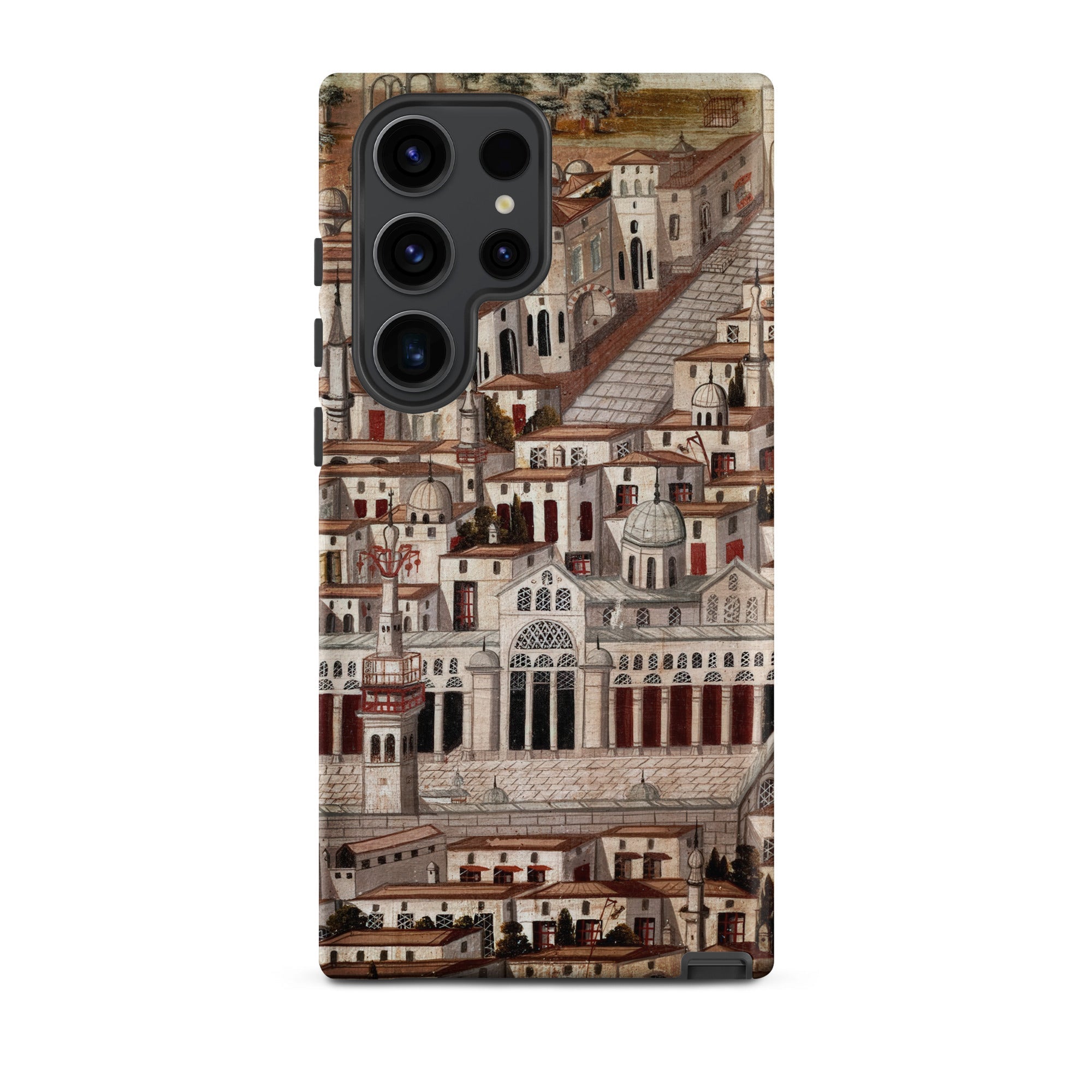 Great Mosque of Damascus Islamic School Samsung Case, Galaxy S23 Ultra / Matte, Smartphone Case Illustration Densely Packed Ancient City