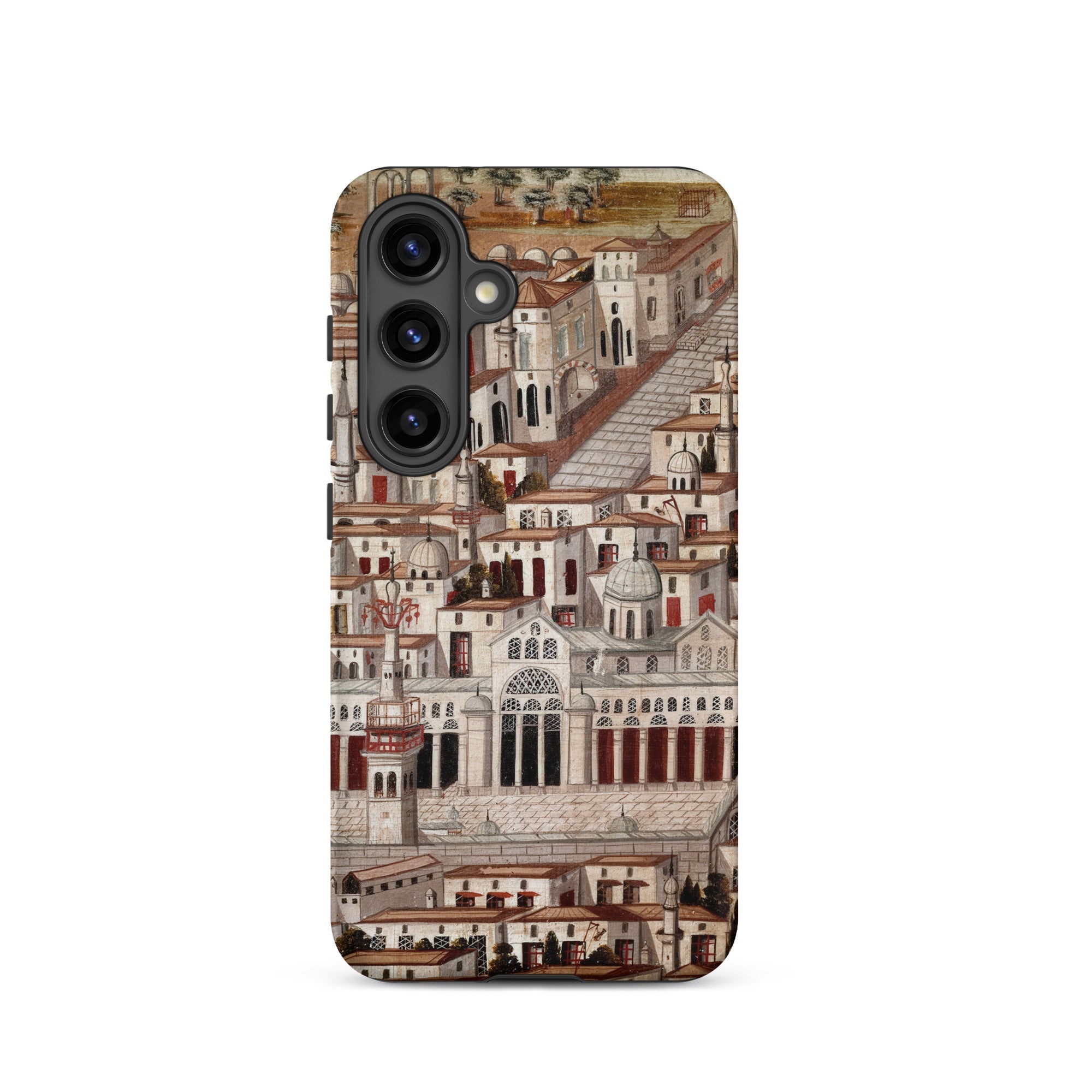 Great Mosque of Damascus Islamic School Samsung Case, Galaxy S24 / Matte, Phone Case Intricate City Buildings Central Structure