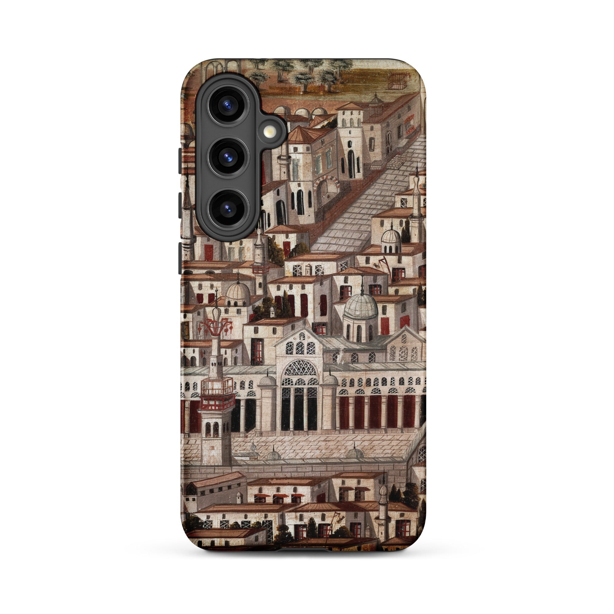 Great Mosque of Damascus Islamic School Samsung Case, Galaxy S24 Plus / Matte, Phone Case Intricate Hillside Town Buildings Prominent