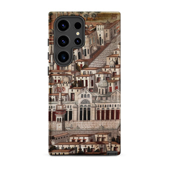 Great Mosque of Damascus - Islamic School Samsung Case, Galaxy S24 Ultra / Matte, Phone Case Intricate Historical Cityscape Illustration