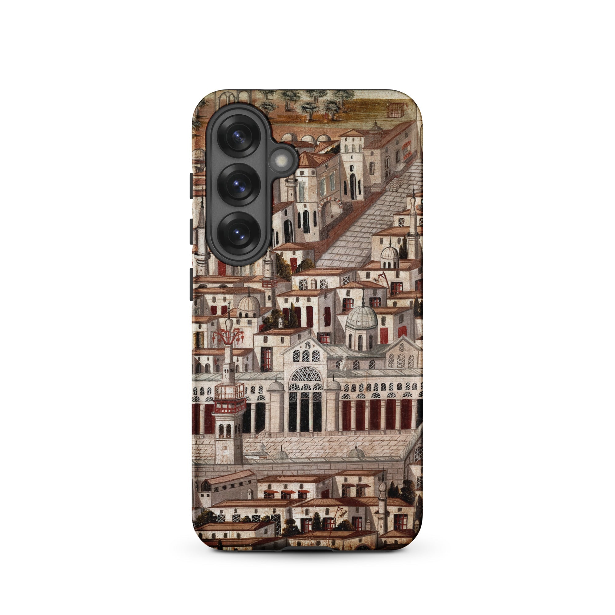 Great Mosque of Damascus Islamic School Samsung Case, Galaxy S25 / Matte, Smartphone Case Intricate Historical City Illustration Prominent