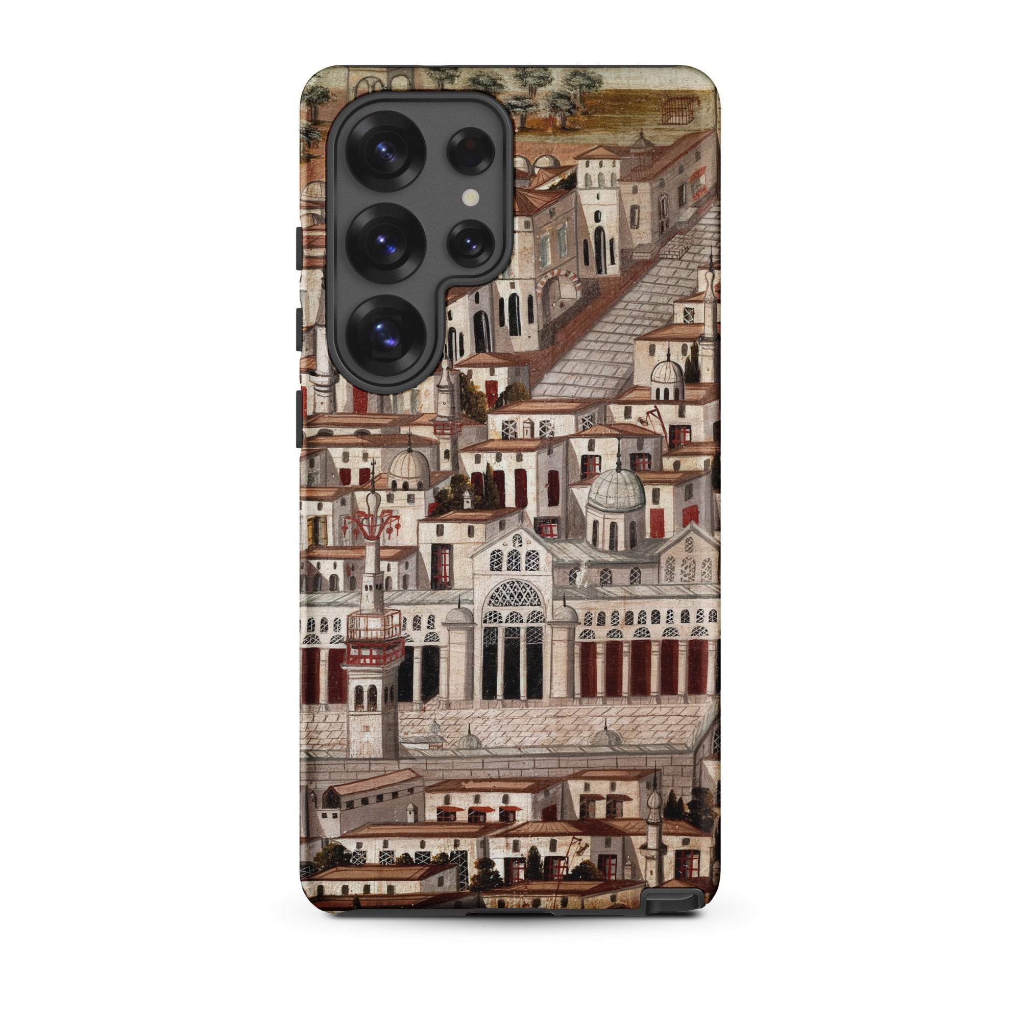 Great Mosque of Damascus Islamic School Samsung Case, Galaxy S25 Ultra / Matte, Smartphone Case Intricate Illustration Historical Cityscape