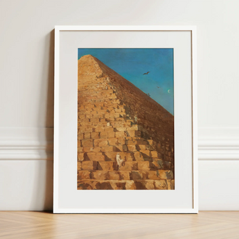 Great Pyramid of Giza - Adrien Dauzats Art Print / Canvas, 12x16’’ / 31x41cm / White Frame / Matboard, Posters Prints & Visual Artwork,