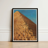 Black-framed Art Print Golden-brown Pyramid Clear Blue Sky Giza Fractures, Gargantuan, Disorients Reason