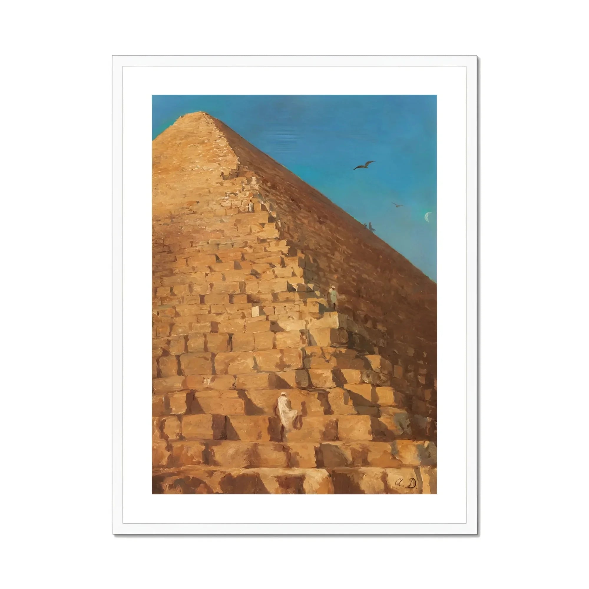Great Pyramid of Giza - Adrien Dauzats Art Print, Framed Pyramid Art