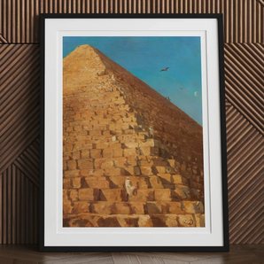 Great Pyramid of Giza - Adrien Dauzats Art Print, Framed Pyramid Painting