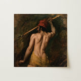 A Greek Slave - William Etty Art Print / Canvas Square-framed Oil Painting Muscular Man Profile Red Cap William Etty Homoerotic, Homoerotic