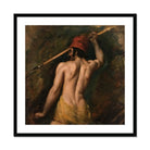 A Greek Slave - William Etty Art Print, Shirtless Figure Red Cap Spear Muscular Exposed