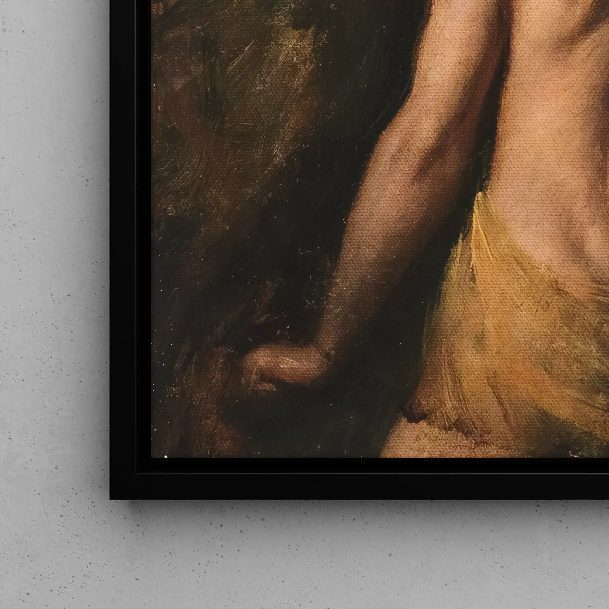 A Greek Slave - William Etty Homoerotic Art Framed Canvas - Posters Prints & Visual Artwork - Aesthetic Art