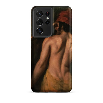 A Greek Slave - William Etty Samsung Case, Galaxy S21 Ultra / Matte, Smartphone Case Classical Painting Man Red Hat Orange