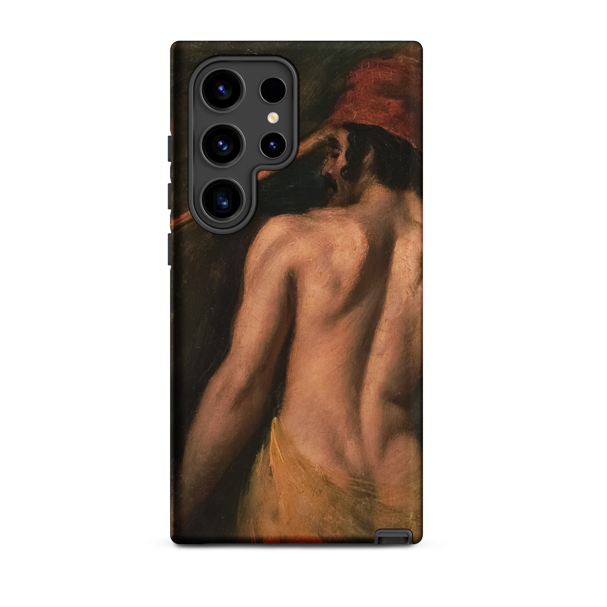 A Greek Slave William Etty Samsung Case, Galaxy S24 Ultra / Matte, Black Smartphone Case Painting Person’s Bare Red Hat