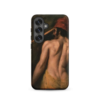 A Greek Slave - William Etty Samsung Case, Galaxy S25 / Matte, Black Smartphone Case Classical Painting Man’s Bare