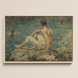 Green and Gold - Henry Scott Tuke Art Print / Canvas, 18x12’’ / 46x31cm / Natural Frame, Posters Prints & Visual Artwork, Toby Leon
