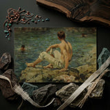 Green and Gold - Henry Scott Tuke Art Print / Canvas Rectangular Canvas Print Classical Painting Shirtless Man Light-colored Scott Tuke