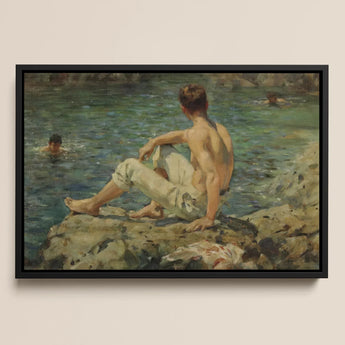 Green and Gold - Henry Scott Tuke Art Print / Canvas, Scott Tuke Transposes, Seaside Art Print, Fleeting Touch