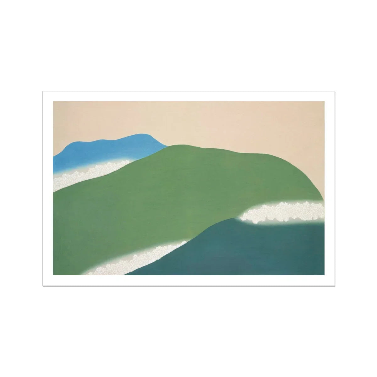Green Mountains Kamisaka Sekka Art Print, 36x24’’ / 92x61cm / Unframed, Minimalist Mountain Landscape Art