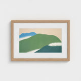 Green Mountains - Kamisaka Sekka Art Print / Canvas Minimalist Framed Abstract Hills Shades, Horizon Surrenders, Celadon Surging Prints