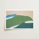 Green Mountains - Kamisaka Sekka Art Print / Canvas Minimalist Framed Abstract Hills Soft, Horizon Surrenders, Celadon Surging Prints
