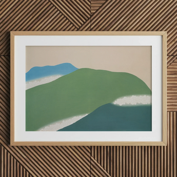 Green Mountains - Kamisaka Sekka Art Print / Canvas, Kamisaka Sekka Art, Horizon Surrenders, Celadon Surging