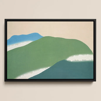 Green Mountains - Kamisaka Sekka Art Print / Canvas Minimalist Framed Abstract Landscape Painting Layered Hills Soft Kamisaka Sekka Art,